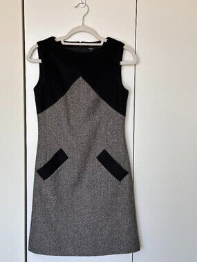 RAOUL Tweed Colorblock Black/Grey Sheath Dress - US Size 0